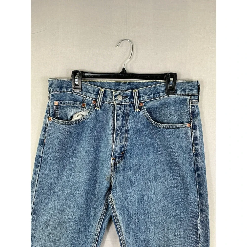 Levi's 505 Regular Fit Straight Leg Blue Jeans Men's Size 34x32 Denim